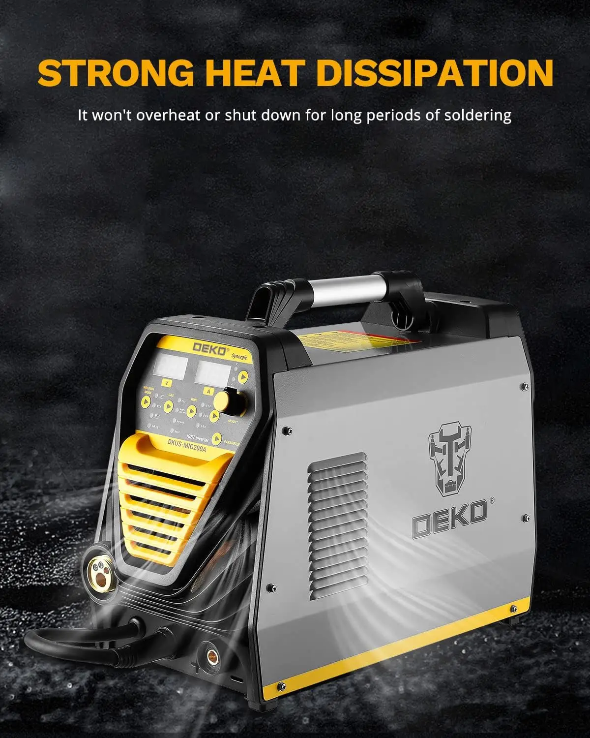 DEKO Digital 200A MIG/MMA Welder, SYNERGIC DC Inverter Welding Machine,110V/220V Fully Digitally Control