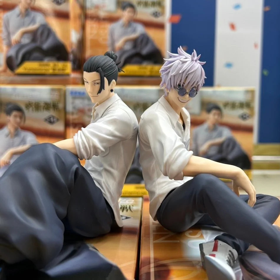 Gojo Satoru E Geto Suguru Noodle Stopper 14 Cm – Statuine JJK Figure Anime In PVC, Seduti, Regalo Collezione