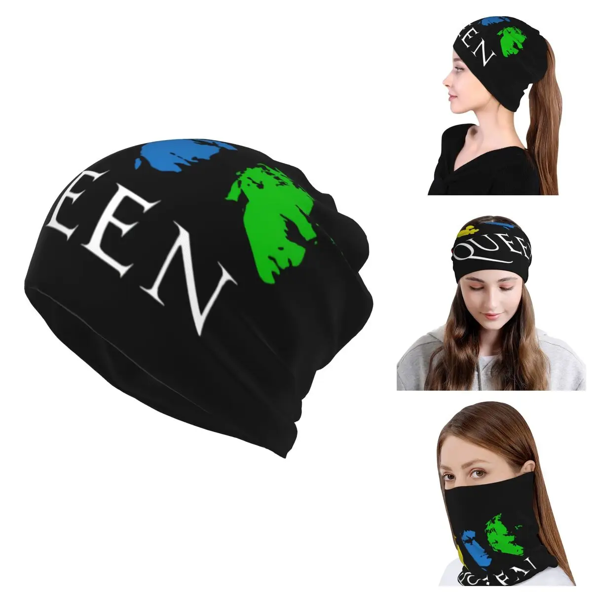 Freddy Mercury Pop Music Roll Skullies Berretti Caps Bandana Neck Ghetta Antivento Face Sciarpa Cover Uomo Headwear Tube Balaclava