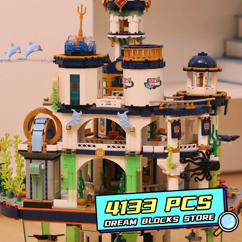 

4133Pcs Disney Undersea Castle Micro Building Blocks Mermaid Cartoon Palace Moc Bricks Model Adult Kids Toys Girls Friend Gifts