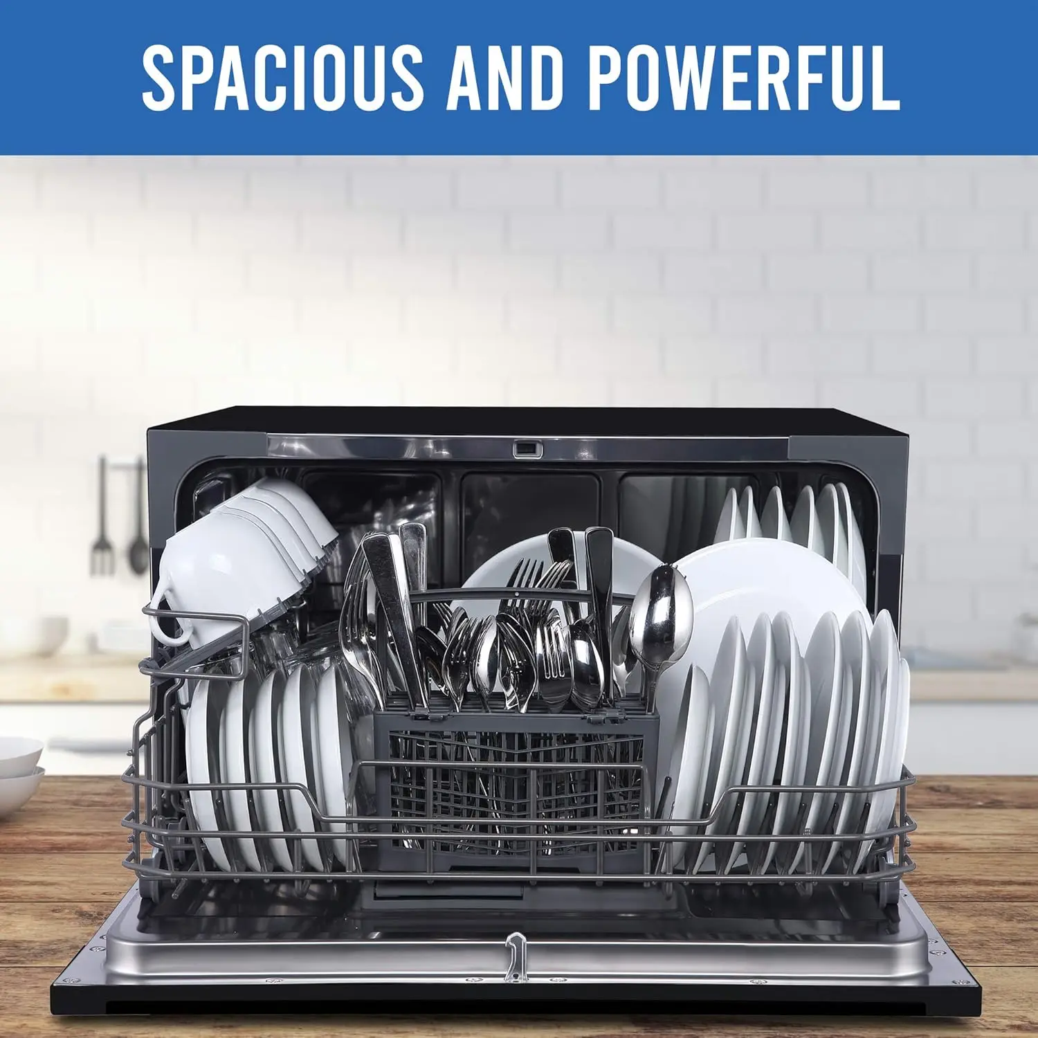 Countertop Dishwasher - 7-Program System for Home, RV, and Apartment - Wash Dishes, Glass, and Baby Products - Hookup R 4