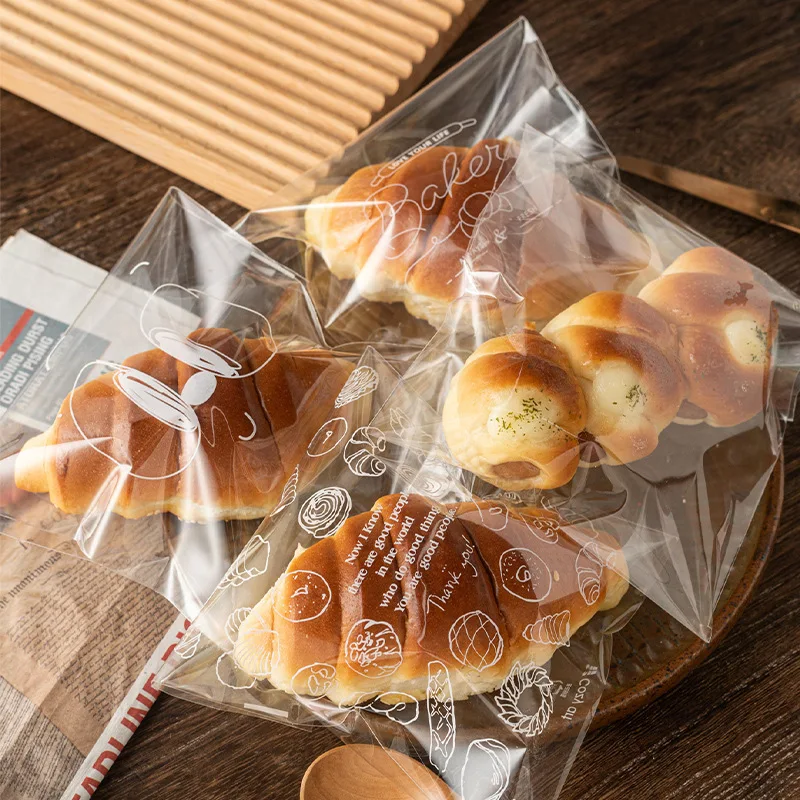 Bolsas de plástico transparente para hornear, bolsas de celofán para  tostadas, pan, galletas, dulces, pasteles, panadería, embalaje de regalo,  bandeja