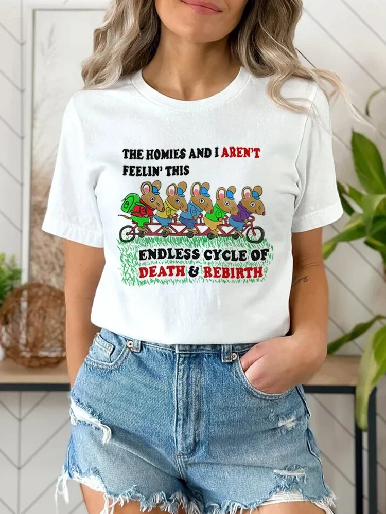 

Футболка женская с коротким рукавом и круглым вырезом, в стиле 90-х