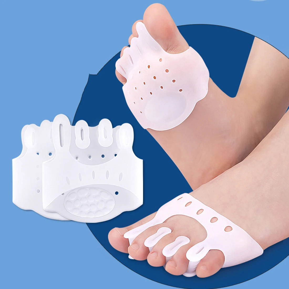 

1Pair Silicone Finger Toe Protector Toe Separators Stretchers Straightener Bunion Protector Pain Relief Foot Care Shoes Insoles