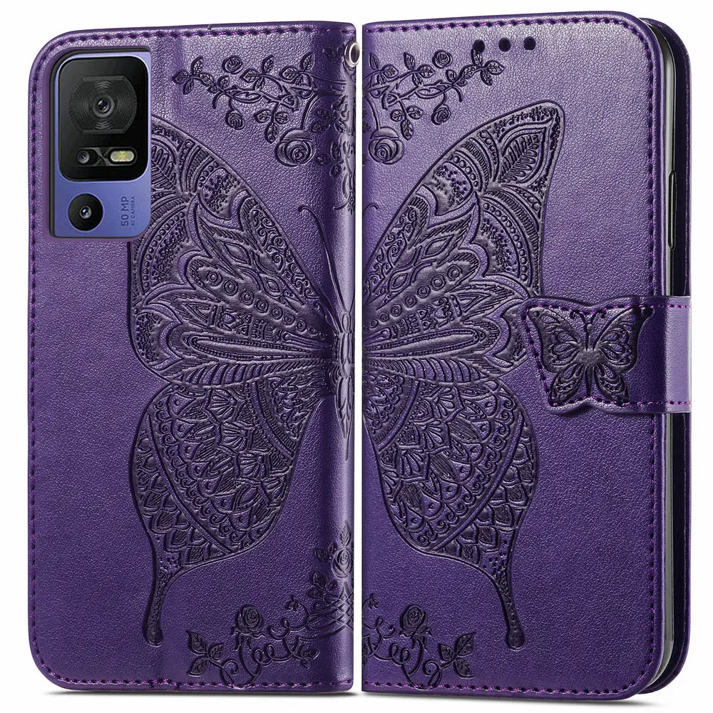 

Flip Case Butterfly Leather Funda for TCL 40 SE 2023 Case 360 Protect Wallet Skin Capa TCL 40R 40SE 405 403 4x TCL40 Book Cover