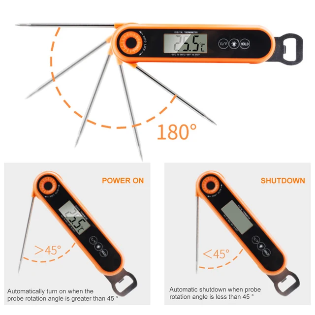 Digitális Húshőmérő Instant Olvassa El Az Élelmiszer -Hőmérőt A Forgó Szonda Auto Off Vízálló Konyhai Eszközök Főzéséhez - Image 5
