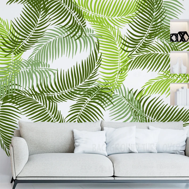 30cm - 70cm Stencil Wall For Painting Decor Putty Template Furniture Makers Decorative Plaster Leaf Tropical Summer Jungle S049