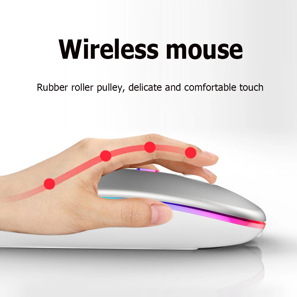 Rechargeable Optical Wireless Mouse Slient Button Ultra Thin Mini Optical Ultrathin USB 2.4G Mice for Computer Laptop Computer