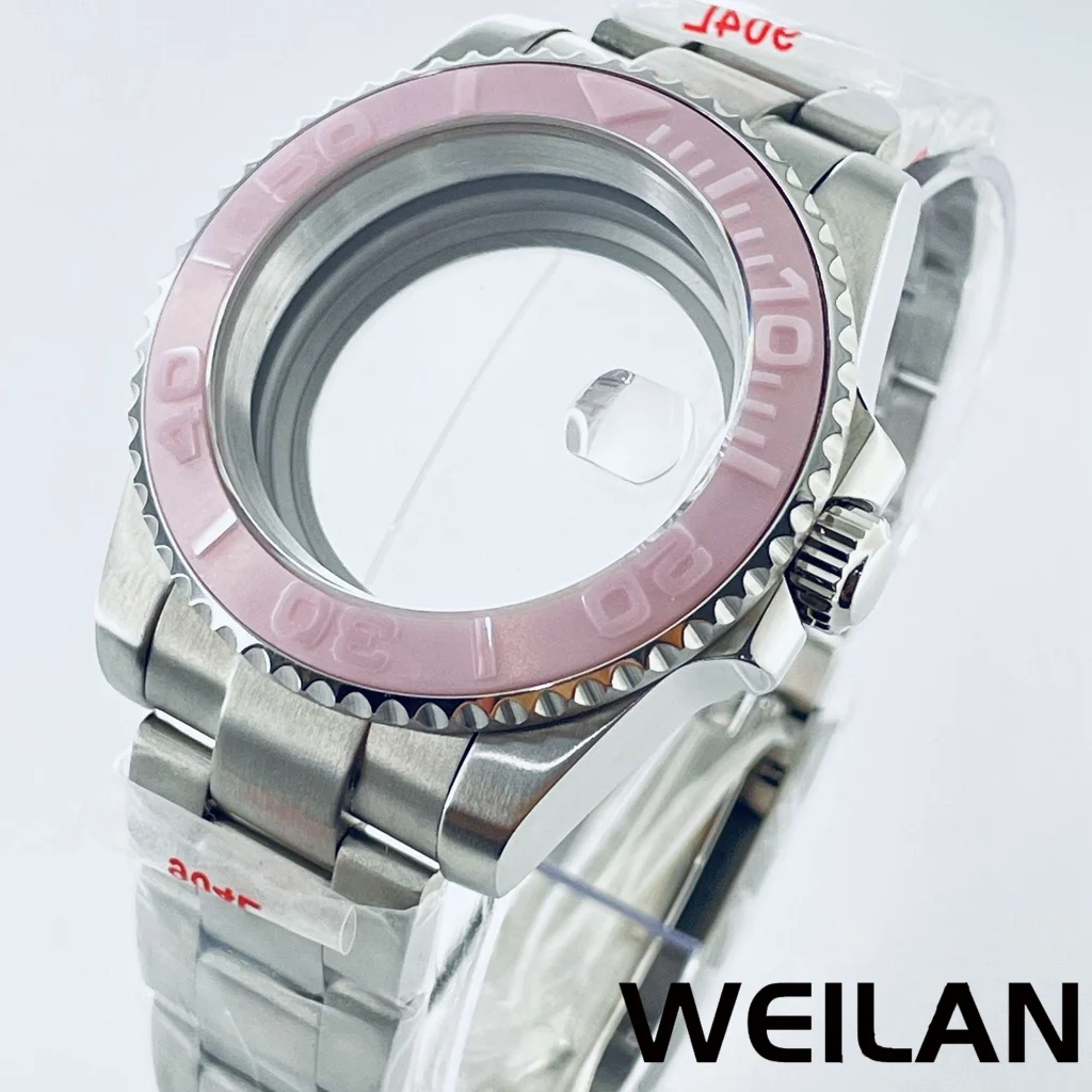 Silver Watch Case with Ceramic Bezel and Sapphire Crystal