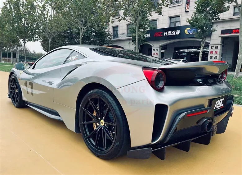 Couvercles D'admission D'air En Carbone Sec Pour Ferrari 488 GTB/Spider – Noirs Brillants