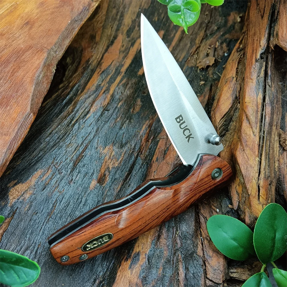 BK 269 Folding Pocket Knife 440C Blade Wood Handle High Quality Outdoor EDC Survival Camping Hiking Hunting Tool 4