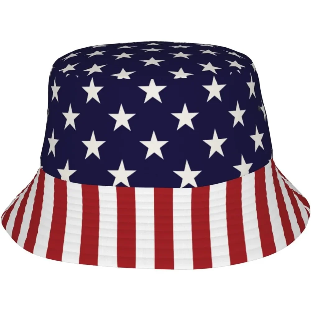 Gorras 남녀공용 미국 국기 어부 모자, 힙합 프린트 버킷 햇, 야외 원예 해..