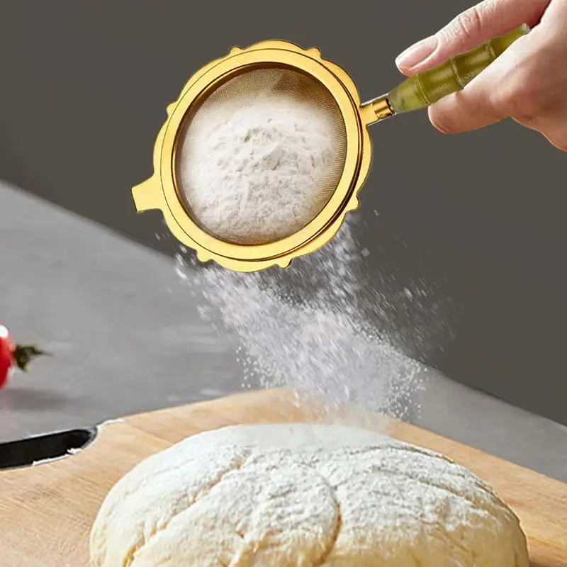 Loose Tea Infuser Mesh Tea Sifter With Handle Food Sifters Food Strainer For Straining Cocktail Juice And Sifting Flour Powdered