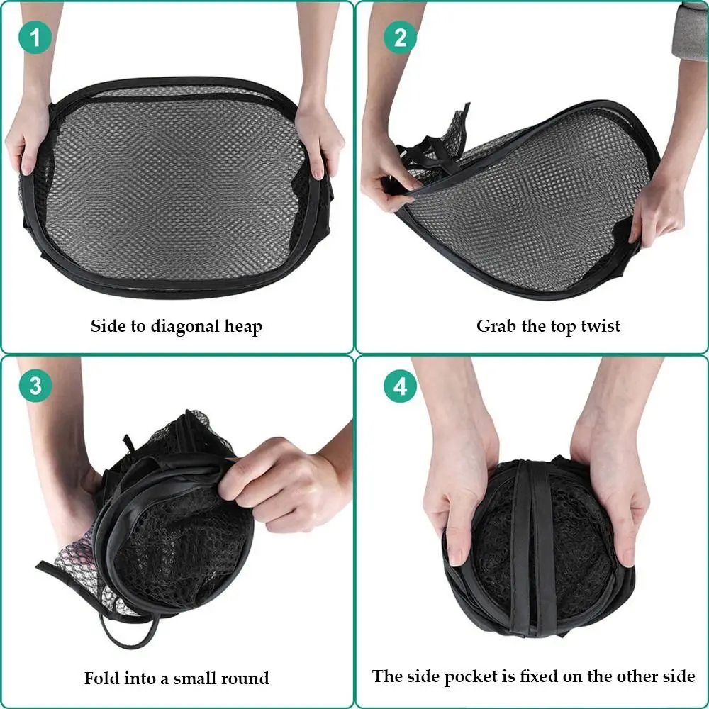 Mesh Foldable Dirty Clothes Basket Large Capacity Breathable Clothes Storage Basket Household Bathroom Laundry Basket