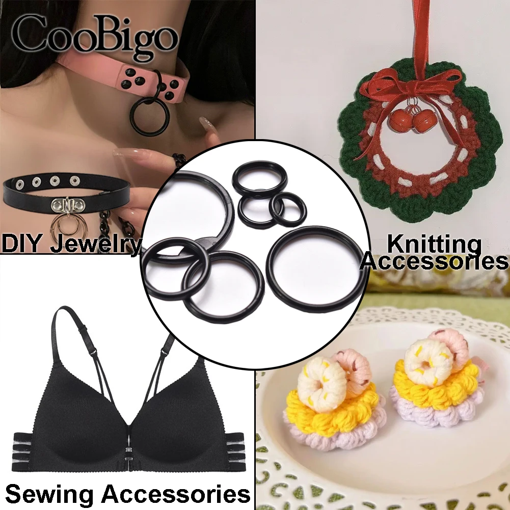 50 Anillos De Plástico Negro Para Costura, Manualidades, Accesorios De Calidad, Anillo De Ganchillo, Gancho Circular Para Tienda De Campaña Al Aire Libre, Accesorios De Cincha