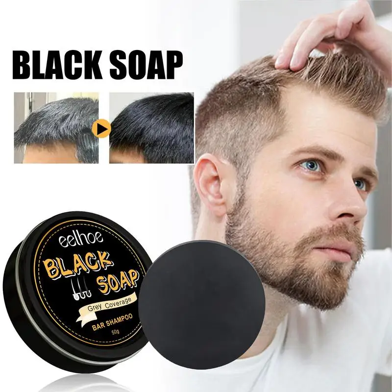 

Hair Darkening Shampoo Bar Polygonum Soap for Hair Growth Grey Coverage Soap Bar African Black Soap for White Hair Beard