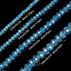 Austrian Lake Blue Crystal Faceted Spacer Beads - 4mm about 110pcs (Lake blue)