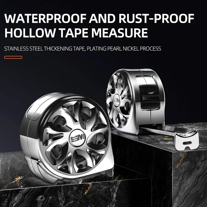 Stainless Steel Anti-Corrosion Retractable Metric Tape Measure with Hollow Design