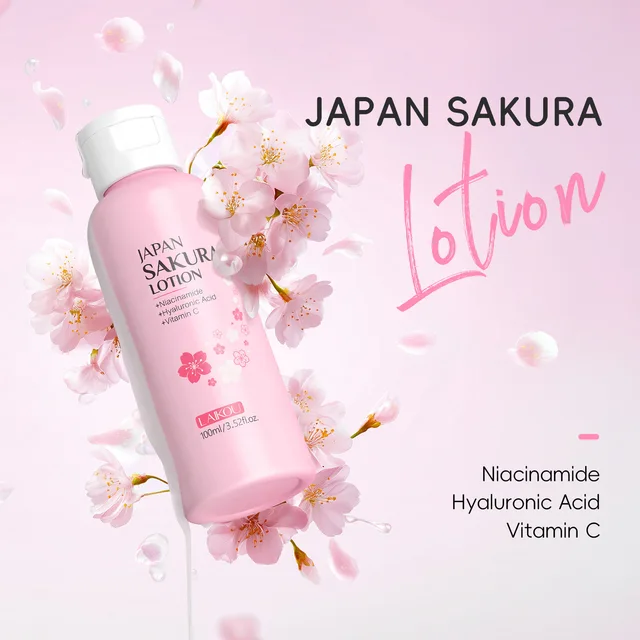 LAIKOU Sakura Face Lotion Moisturizing Essence  Shrink Pores Repairing  Improve Skin Elasticity  100ML