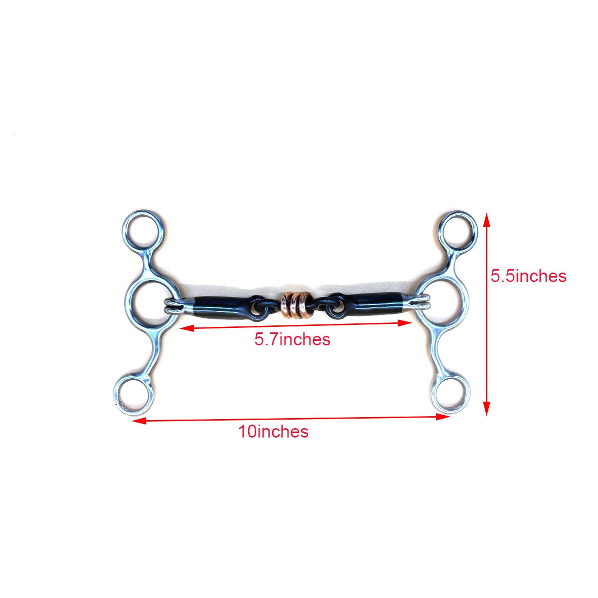105mm/115mm/127mm/135mm/145mm Stainless Steel Horse Mouth Ring Jointed Bit Equestrian Snaffle Tool Stainless Steel Curb Bit 4