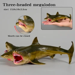 Marine Sea Overlord 3 - Headed Shark Action Figure - Ocean Adventure PVC Toy (Three headed shark)