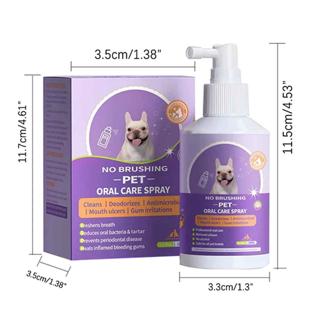 Pet Oral Spray Non-irritating Pet Teeth Spray For Cat Dog images - 6