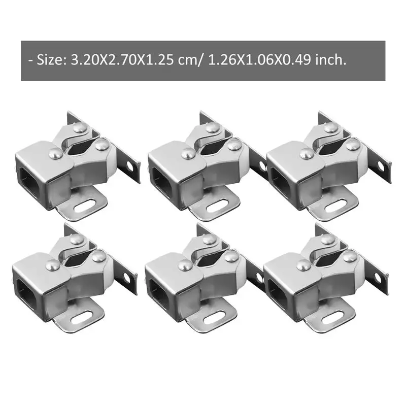 Cabinet Door Latch 12pcs Strong Practical Double Roller Catch For Cupboard Cabinet Drawer