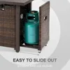 Furniture Sets Pieces with Fire Pit Table Patio Sectional Outdoor Furniture Sofa Chairs Set PE Rattan Wicker Couch Conversation 3