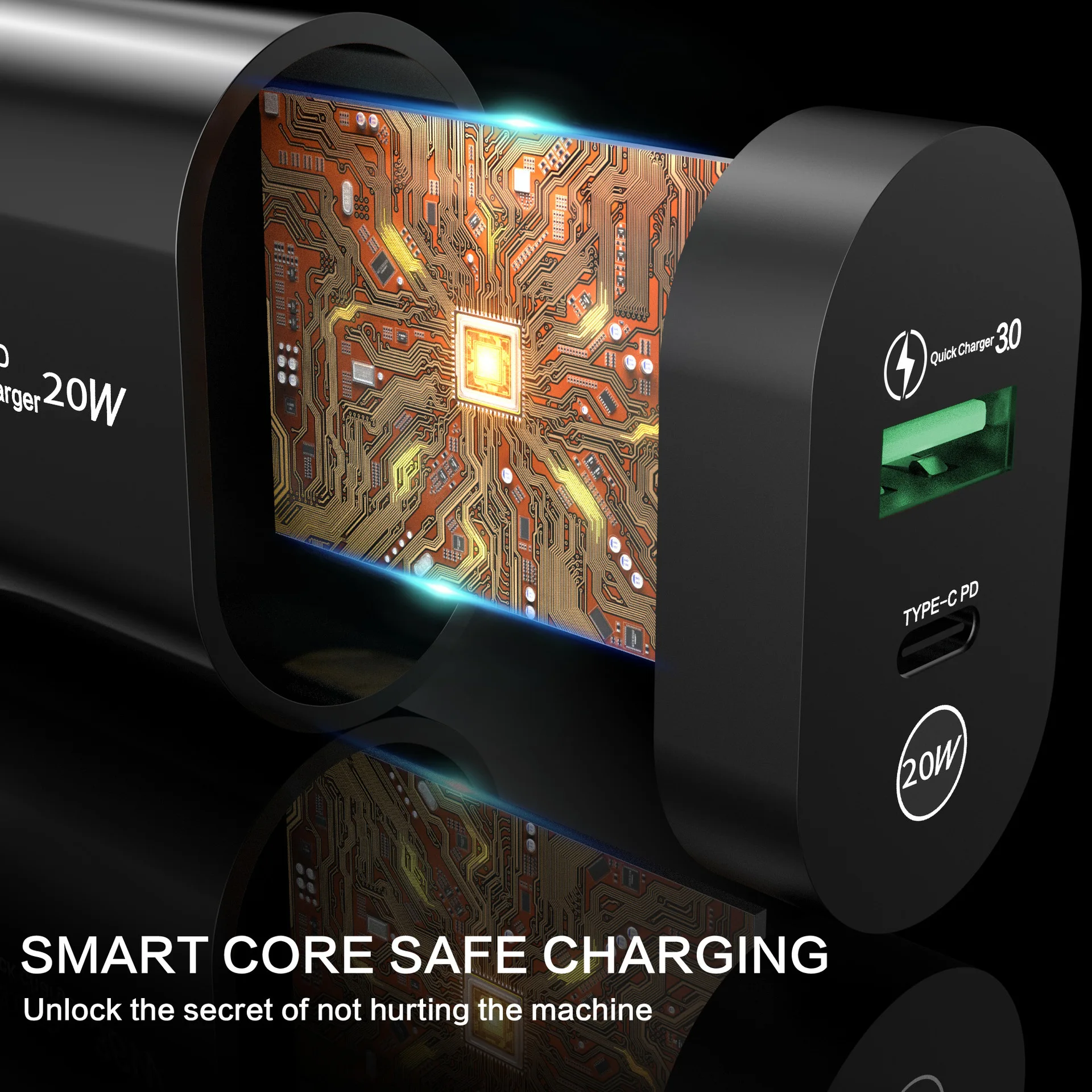 Clearance Price 20W PD+USB Fast Charge Adapter For Iphone Huawei Xiaomi Redmi Oppo 2 Ports USB TypeC Wall Charger