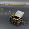 1pc Wooden Music Box, Hand Cranked Classic " OVER THE RAINBOW" Music Box, Vintage Carved Wooden Music Box, For Home Room Living 2
