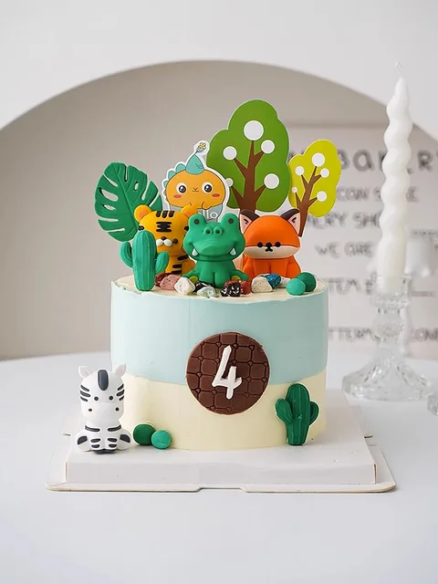 Stampabile Giungla 2o compleanno torta topper giungla safari torta topper animali della giungla ragazzi ragazze torta topper festa di compleanno stampa animale A7 - Italia