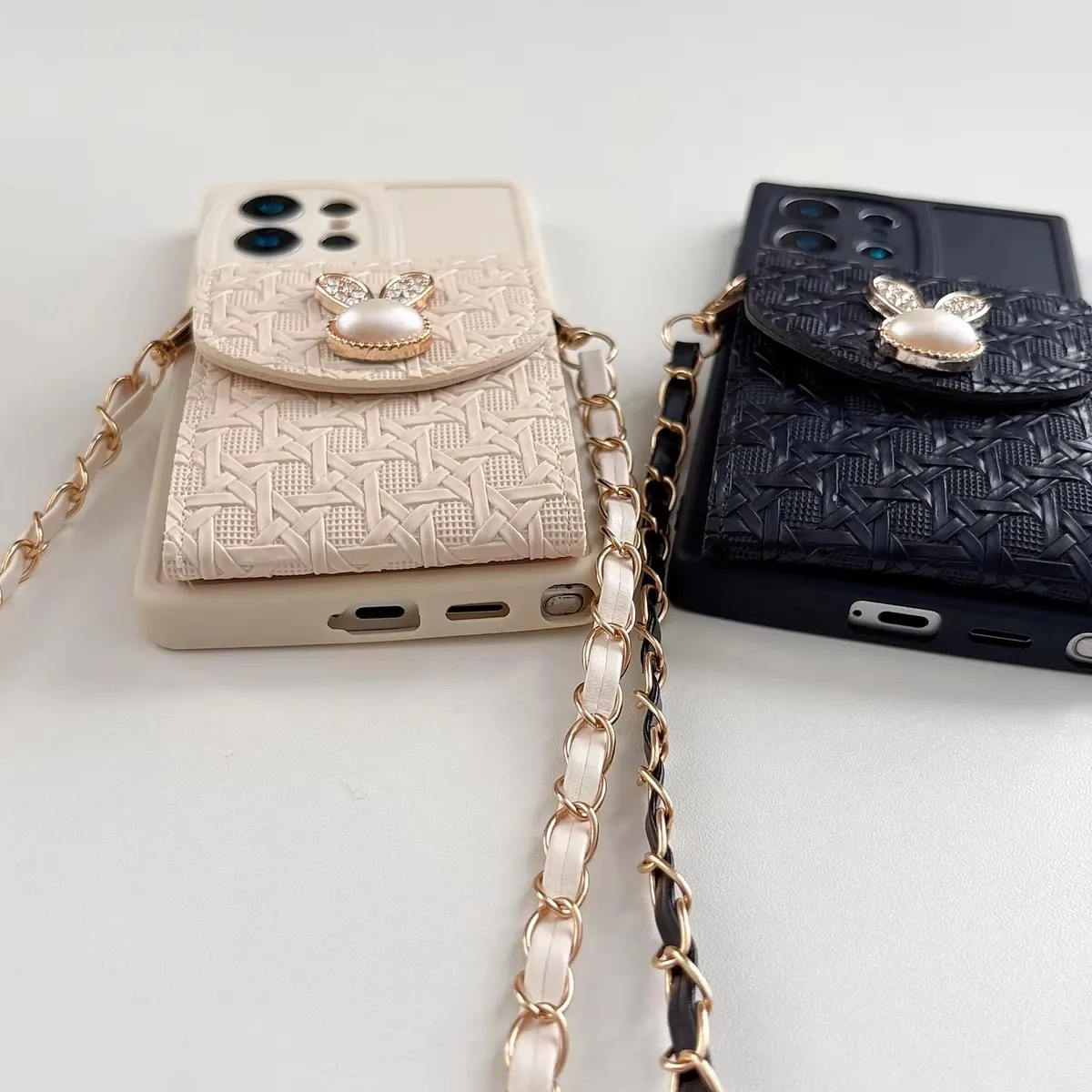 Luxury Chain Wallet Phone Case with Multi-Card Slots and Soft Cover