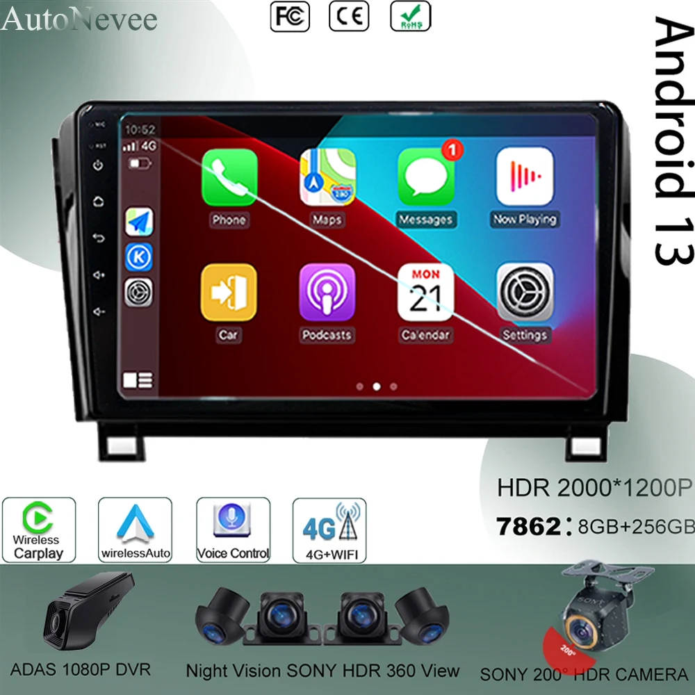 

Android13 Touchscreen Car Vehicle For Toyota Tundra XK50 2007-2013 Bluetooth Stereo High-performance WIFI No 2Din Video Player