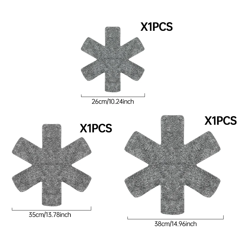 מגן סירים ומחבתות מגן כלי בישול מפרידי סירים מפרידי סטאקינג פדים אנטי-שריטות עמידים בחום מפרידי סירים
