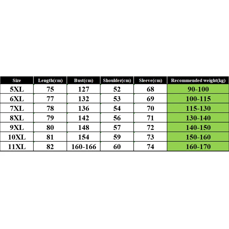 170KG Autumn Winter Jackets 11XL 10XL 9XL 8XL Bust 166cm Men Jackets 2