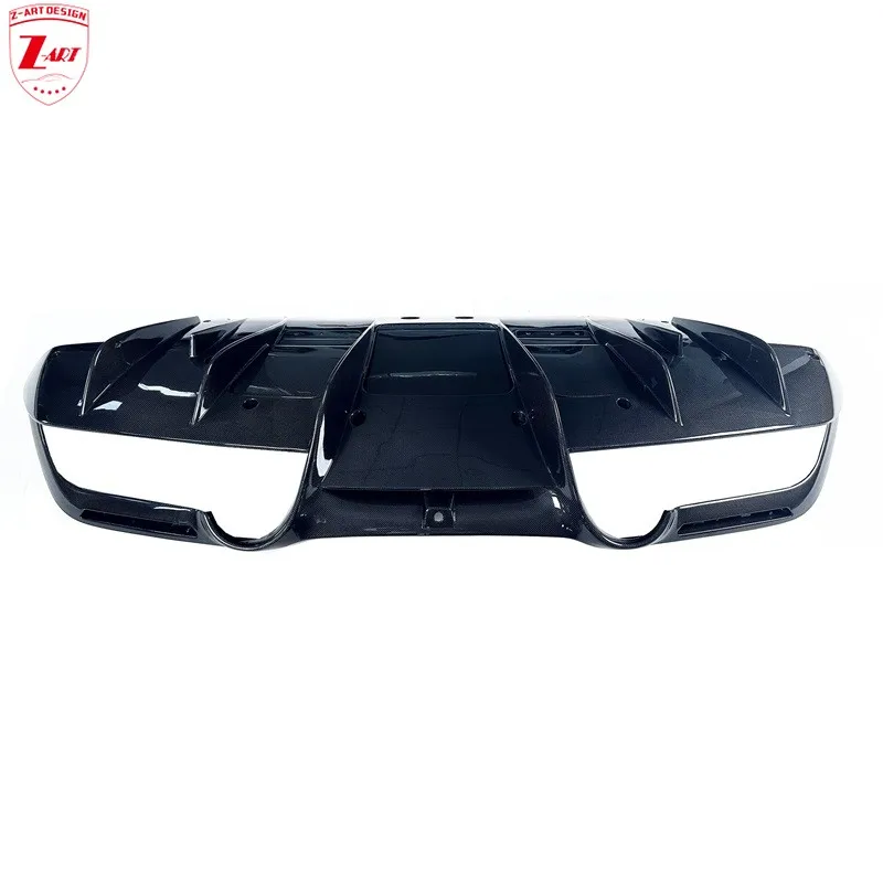 

Z-ART Dry Carbon Fiber Rear Diffuser for Ferrari F8 Dry Carbon Fiber Back Lip for F8 Spider Rear Chin Body Kit Car Styling Parts