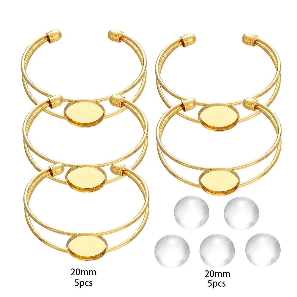 10 Stück/Set Armband-Rohlinge mit Glas-Cabochons für DIY-Armbänder, Tablettrohlinge, Lünettenfassungen, Schmuckherstellungszubehör – Detail 3