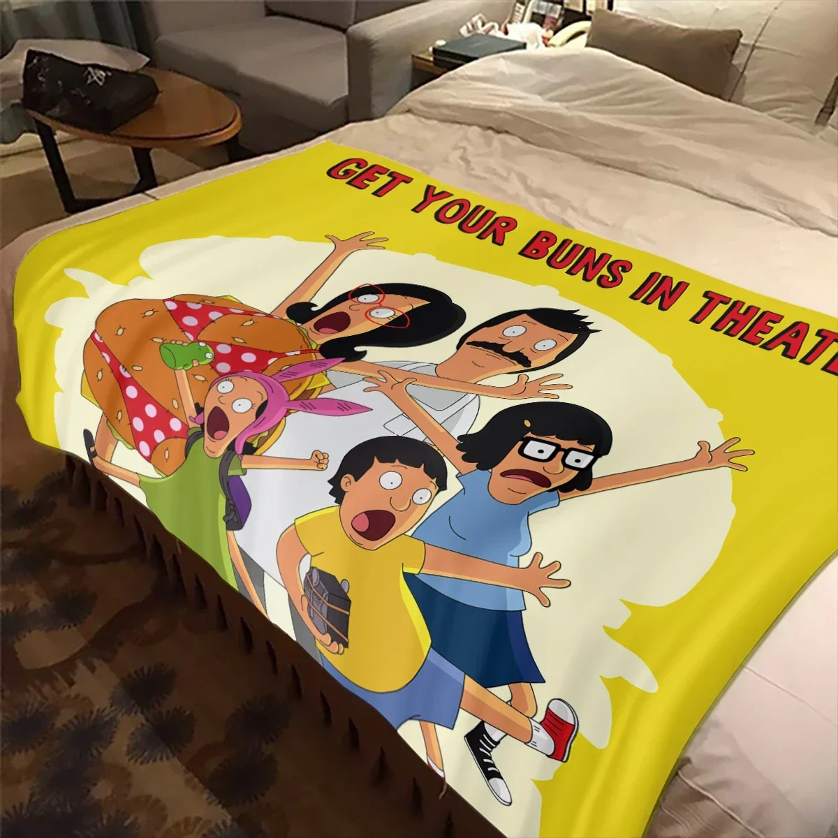 Cartoon Bobs Burgers Anime  Blanket Children's High Quality Flannel Soft and Comfortable Home Travel Blankets 5