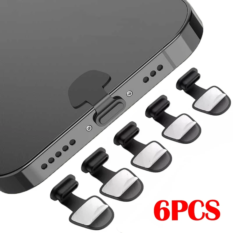 Bouchons anti-poussière anti-perte USB C, couvercle de port de charge de type C pour iPhone 14, 13 Pro Max, 7, 8, Xiaomi, bouchon Samsung, 2 pièces, 4 pièces, 6 pièces