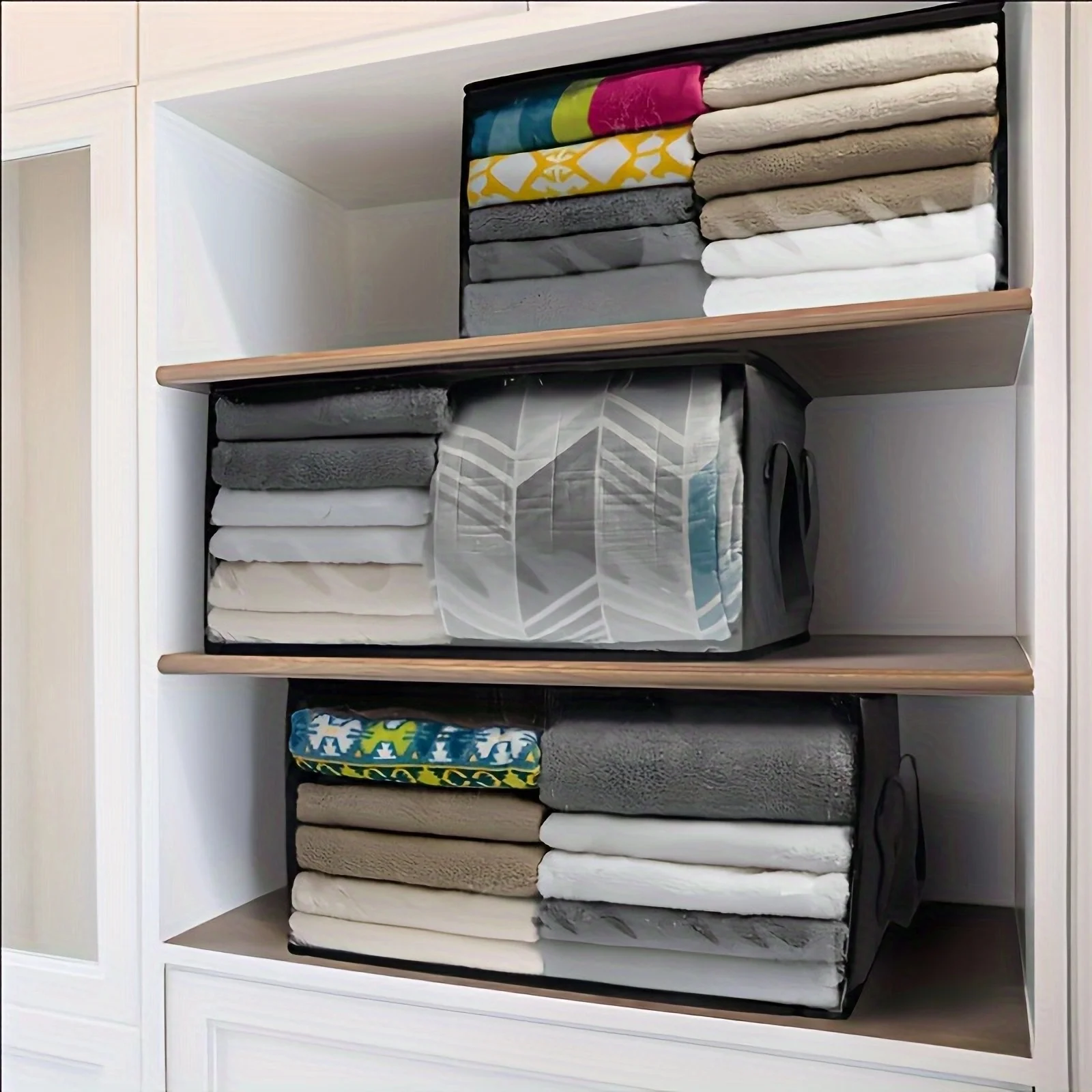 1pc Clothes Organizer,Quilt and Blanket Storage Bags, Closet,Bedroom,Home,Dorm Room,Bedroom Accessories Space Saving Organizer 4