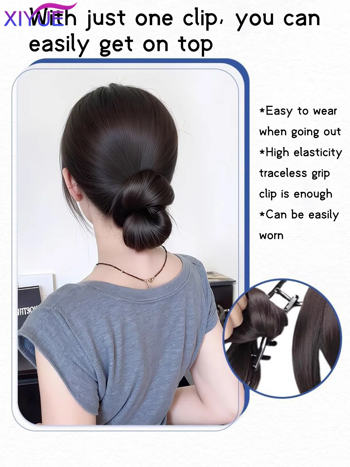 Synthetic Chignon Messy Bun Claw Clip in Hair Piece Wavy Curly Hair Bun Ponytail Extensions Scrunchie Hairpieces for Women