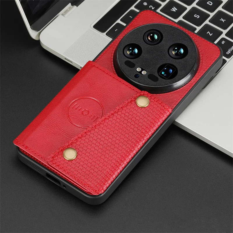 Luxury PU Leather Wallet Case with Magnetic Card Holder for Smartphone - Back Cover