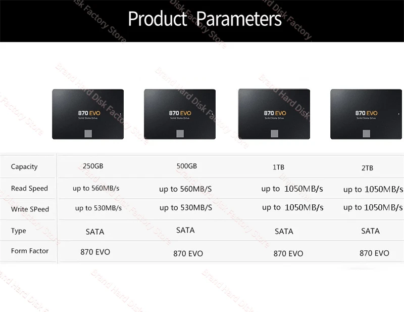  Hara ũ 귣 SSD 870 EVO  ָ Ʈ ̺, SATA 3 2.5 ġ Ʈ ũž MLC PS4 PC PS5, 1TB, 2TB, 4TB, 8TB