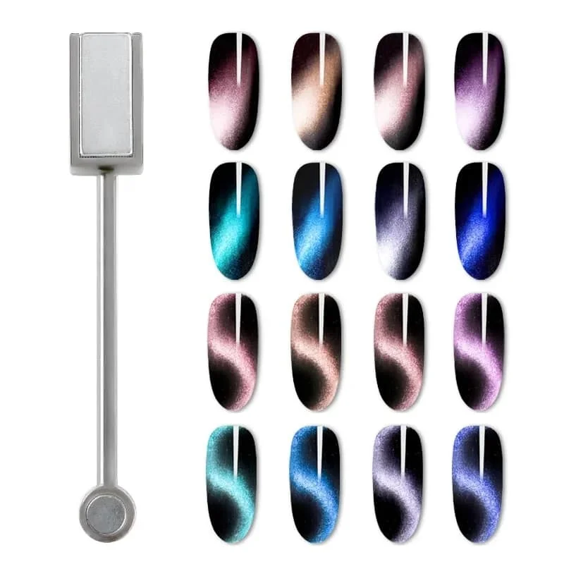 1PC Dual Head Cat Magnetic Gel Magnet Board Thick Strong Magnet Stick for Starry Sky Jade Effect UV Gel Nail Polish Art Varnish