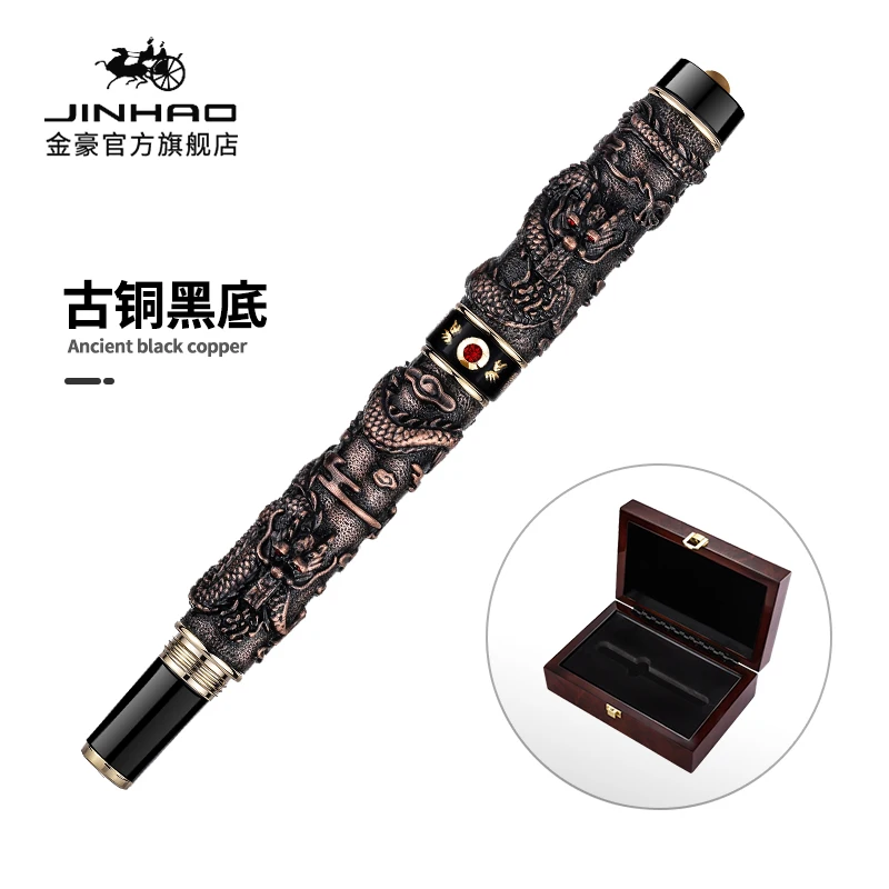 

JINHAO 7 отличных двойных искусственных жемчужин, гелевые ручки с металлической резьбой и тиснением, золотые для офиса, школы и дома, шариковая ручка, новинка