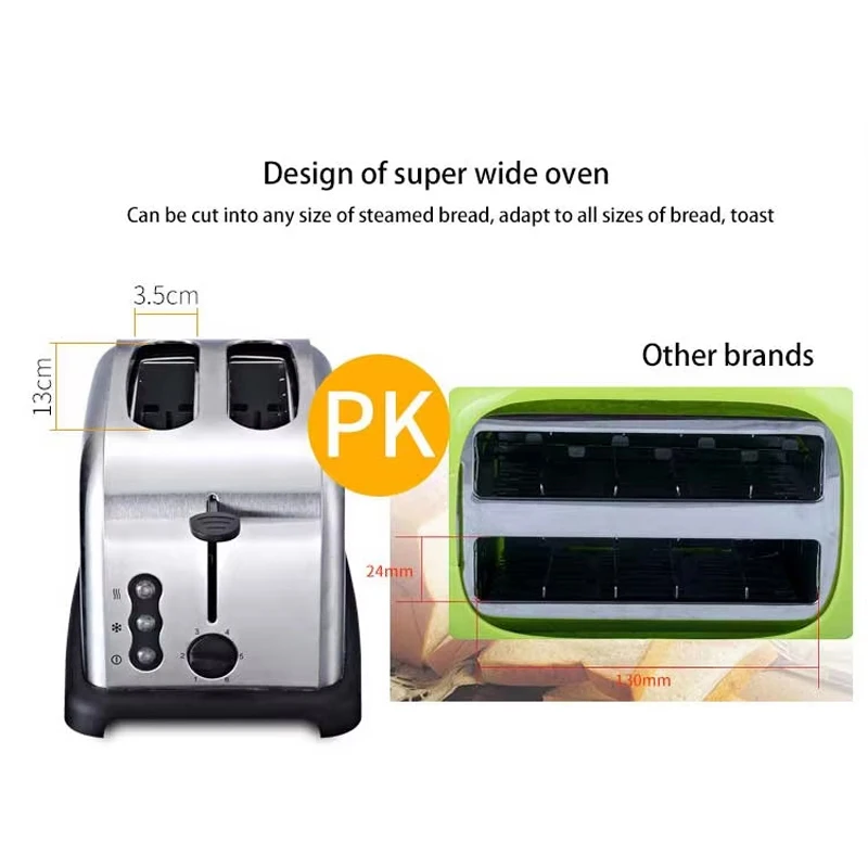 PBOBP 3-in-1 Breakfast Station, 2-Wide Slot Toaster With Adjustable Toasting Control, Non-Stick Griddle 5