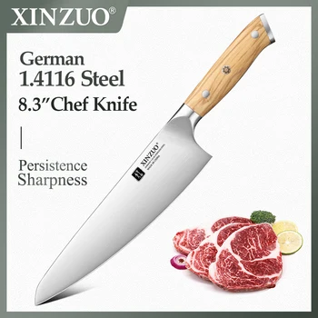 XINZUO Design originale 8.3 '' Coltello da cuoco Tedesco Din 1.4116 Durezza dell'acciaio 56-58HRC Cucina ultra affilata e durevole La scelta migliore 1
