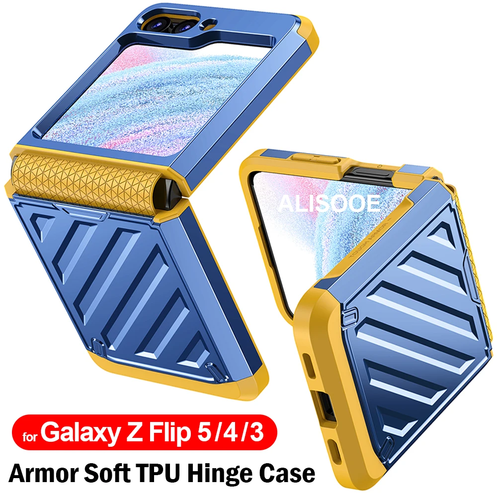 Z Flip 5 5G Tpu Cerniera Custodia Per Samsung Galaxy Z Flip 5 4 3 Custodia Armatura Cerniera Copertura Di Protezione Completa Per Samsung Z Flip 3 4 5