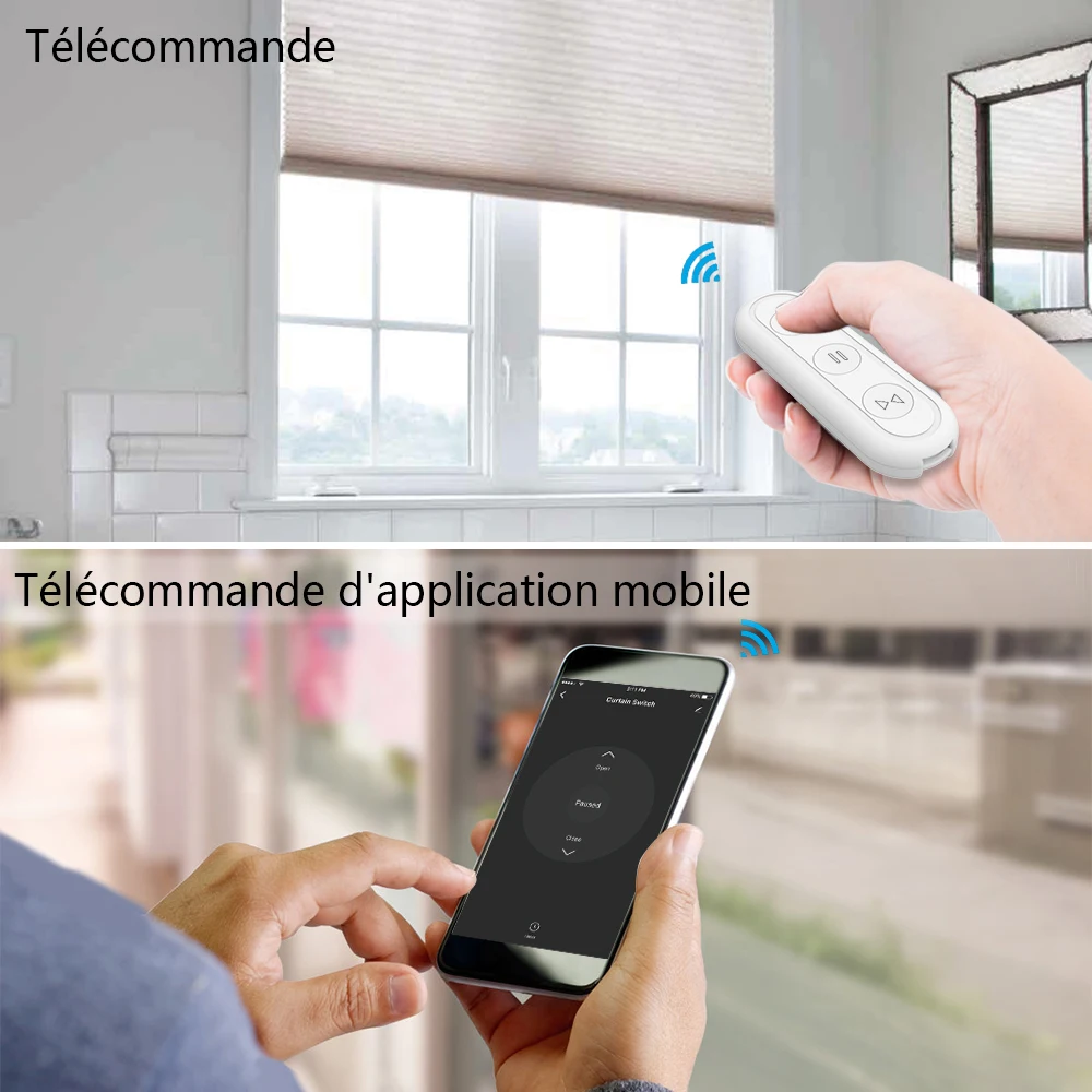 Lot De 2 Modules Interrupteur Volet Roulant WiFi Tuya - Compatible Alexa Et Google Home