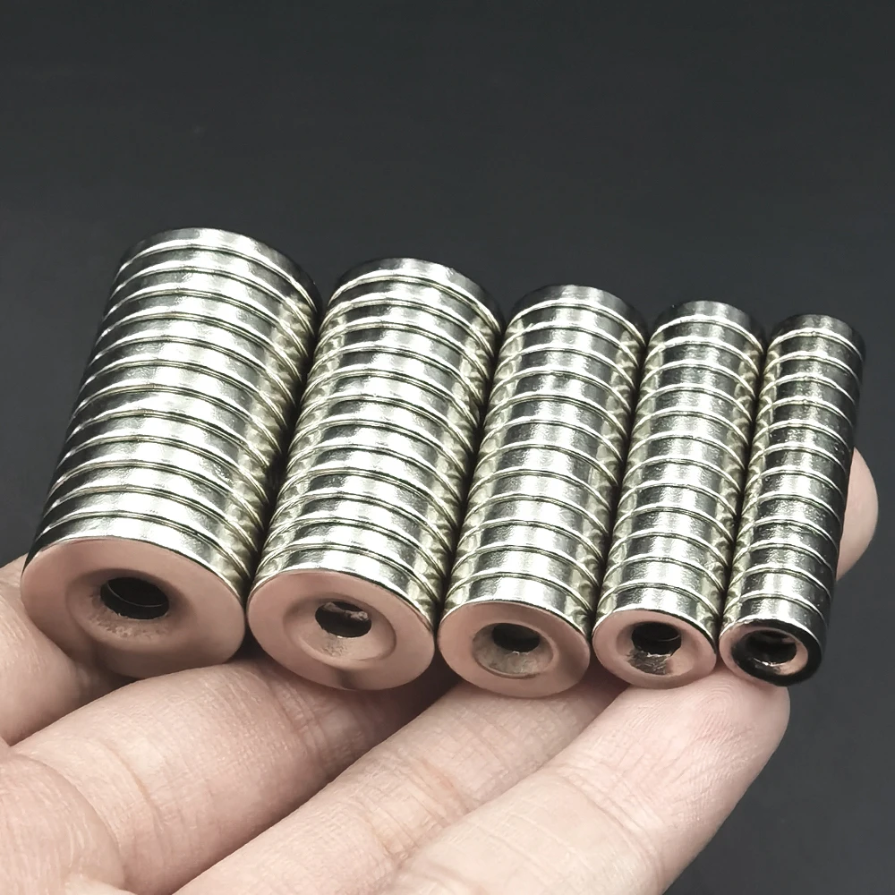 Neodymium Magnets Super Strong Neodymium Magnets 8/10/12/15/20/25/30mm x3/4/5/6mm Small Circular Round Magnet with Screw Hole in center